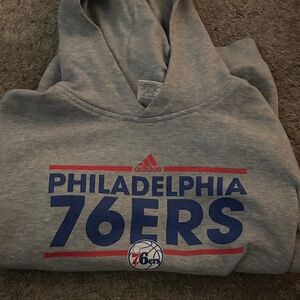 Adidas Gray Philadelphia 76ers Hoodie
